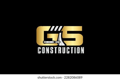 Diseño del logo de construcción GS fondo negro logotipo inmobiliario logotipo de casa rapeair logo