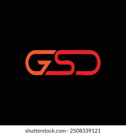 Ilustración vectorial de Plantilla de diseño de logotipo inicial de letra GSD