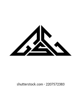 Logo de la letra GSG diseño creativo con gráfico vector, logotipo GSG simple y moderno en forma triangular.