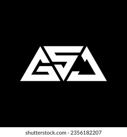 GSJ Triangle Buchstaben Logo Design mit Dreiecksform. GSJ Dreieck Logo Design Monogramm. GSJ Dreieck-Vektorlogo-Vorlage mit roter Farbe. GSJ Dreieckslogo Einfach, elegant und luxuriös.