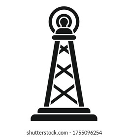 Icono de la torre de radiación de Gsm. Ilustración simple del icono del vector de torre de radiación de gsm para diseño web aislado en fondo blanco