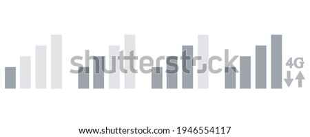 GSM signal status. Mobile network icons. Connection sign.