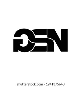 GSN letter monogram logo design vector