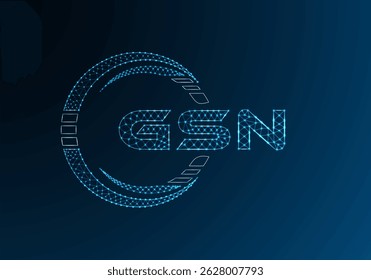 Diseño de Vector de logotipo de letra polivinílica baja GSN. GSN diseño de logotipo de poliéster inferior. Logotipo de poliéster bajo.