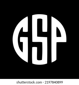 GSP letter logo design BW