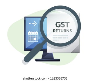 GST Compliance - GSTR-3B Return Filing - Illustration As EPS 10 File