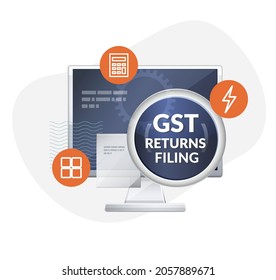 GST Compliance - Return Filing Process - Illustration  As EPS 10 File