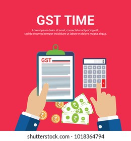 GST. Good and Services Tax concept. GST tax