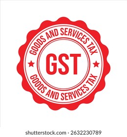 GST Logo Badge – Goods and Services Tax Label Design in Red