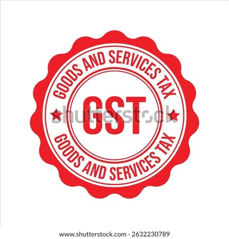 GST Logo Badge – Goods and Services Tax Label Design in Red