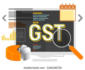 GST Return Filing - Abstract - Illustration As EPS 10 File