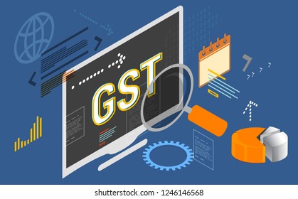 GST Return Filing - Abstract - Illustration As EPS 10 File