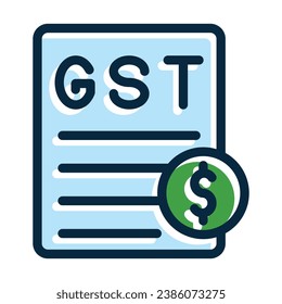 Gst Vector Thick Line Filled Dark Colors Icons For Personal And Commercial Use.
