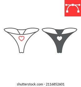 G-string Line And Glyph Icon, Bikini And Lingerie, G String Vector Icon, Vector Graphics, Editable Stroke Outline Sign, Eps 10.