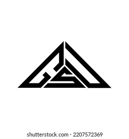 GSU Brief Logo kreatives Design mit Vektorgrafik, GSU einfaches und modernes Logo in Dreiecksform.