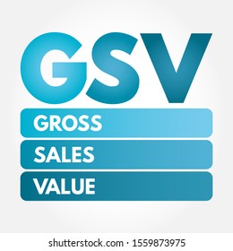 GSV - Gross Sales Value acronym, business concept background