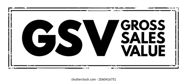 GSV - Acrónimo de valor de ventas bruto, contexto de concepto de negocio