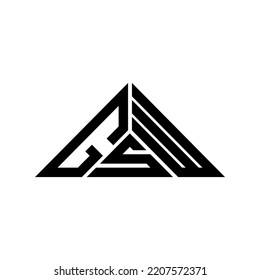 Logo de la letra GSW diseño creativo con gráfico vectorial, logotipo GSW sencillo y moderno en forma de triángulo.
