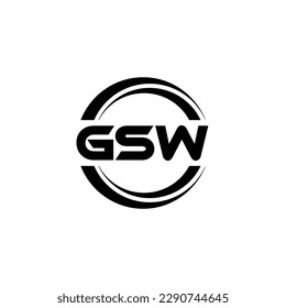 GSW letter logo design in illustration. Vector logo, calligraphy designs for logo, Poster, Invitation, etc.