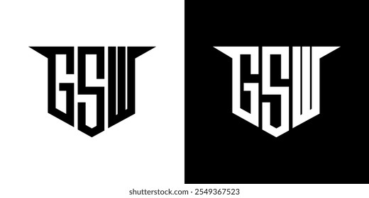 GSW letter logo design with white background in illustrator, vector logo modern alphabet font overlap style, calligraphy designs for logo, Poster, Invitation, etc.