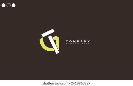  Letras alfabéticas GT Iniciales Logotipo Monograma TG, G y T