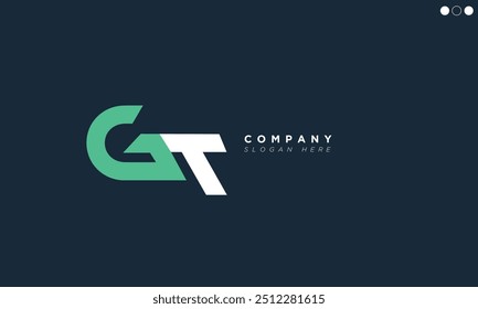 Letras del alfabeto GT Iniciales Logotipo del monograma TG, G y T