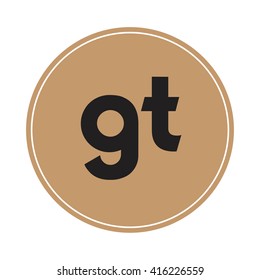 gt brown letters ,abstract background logo, design identity in circle, alphabet letter