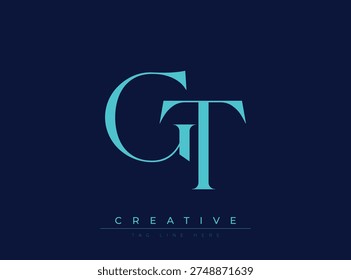 GT Creative Luxury Logo. This logo crafted for creative branding and luxury business identity. Ideal for boutique fashion labels, premium stationery, corporate mark, and marketing materials.