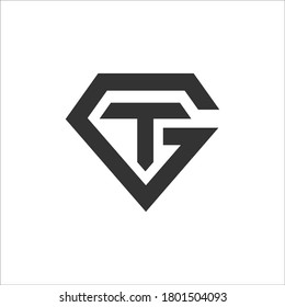 GT Diamond logo design vector sign