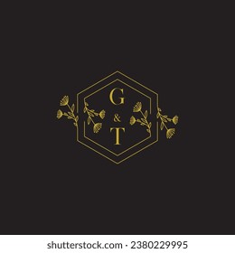 GT elegant wedding initial logo in high quality professional design that will print well across any print media