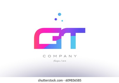 gt g t  creative pink purple blue modern dots creative alphabet gradient company letter logo design vector icon template