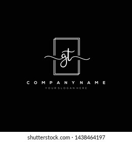 GT handwriting initial logo template vector.