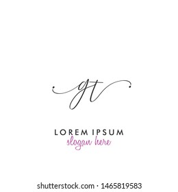 GT Initial beauty monogram logo vector
