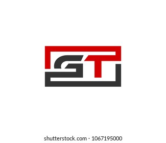 GT initial box letter logo template vector