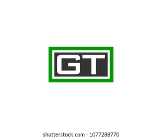GT initial box letter logo template vector