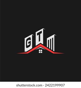 GT Initial Construction Real Estate Home Logo Design Vector
