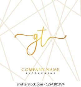 GT Initial Handwriting logo template vector