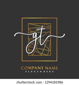 GT Initial Handwriting logo template vector