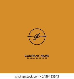 GT Initial handwriting logo template vector