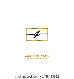 GT Initial handwriting logo template vector