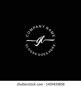 GT Initial handwriting logo template vector