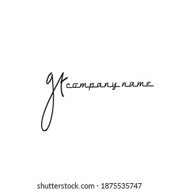 gt initial handwriting white background