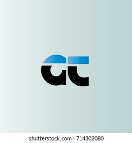 gt initial letter linked lowercase logo. g and t vector template design