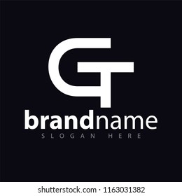 GT initial letter logo icon vector