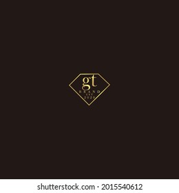 GT Initial logo diamond luxury wedding illustration