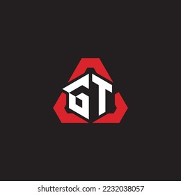 Logotipo inicial GT concepto moderno y futurista para el logotipo de deportes o juegos