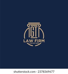 GT initial monogram for law firm with creative circle line
