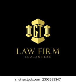 GT initial monogram logo for lawfirm with pillar design