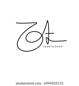 Gt Initial signature logo vector design