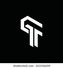 GT Letter Logo Design. Creative Lettering Logo Vector Illustration.